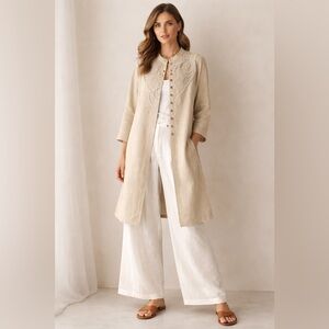 Beautiful Windsor longline jacket in Linen blend